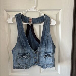 Decree Light Blue Denim Vest with Dark Blue Trim